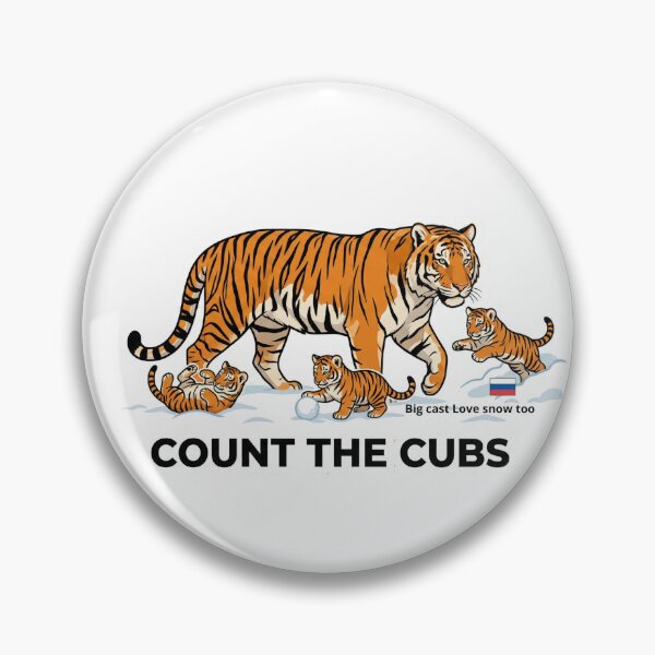 Item preview, Title: Siberian Tiger Family – Count the Tiger Cubs Winter Kids Magnet designed and sold by MiracleDroplet.