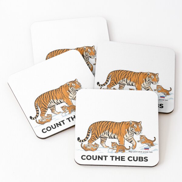 Item preview, Title: Siberian Tiger Family – Count the Tiger Cubs Winter Kids Magnet designed and sold by MiracleDroplet.