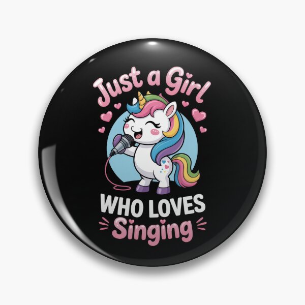 Item preview, Just a Girl Who Loves Singing – Cute Unicorn Singing Design designed and sold by Gogetgiggles.