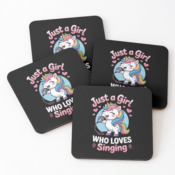 Item preview, Just a Girl Who Loves Singing – Cute Unicorn Singing Design designed and sold by Gogetgiggles.