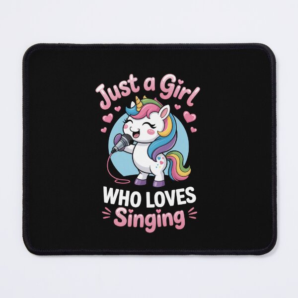 Item preview, Just a Girl Who Loves Singing – Cute Unicorn Singing Design designed and sold by Gogetgiggles.