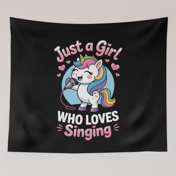 Item preview, Just a Girl Who Loves Singing – Cute Unicorn Singing Design designed and sold by Gogetgiggles.