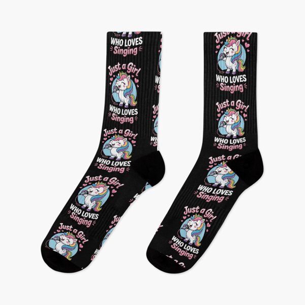 Item preview, Just a Girl Who Loves Singing – Cute Unicorn Singing Design designed and sold by Gogetgiggles.