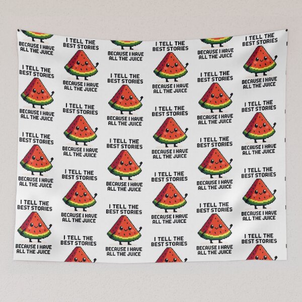 Item preview, I Have All the Juice Pixel Watermelon Funny Fruit Pun Design designed and sold by BoxaroundJacks.