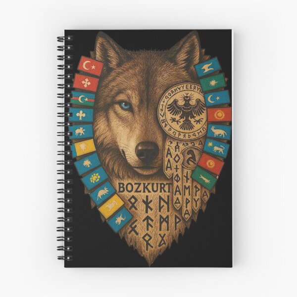 Item preview, Bozkurt Grey Wolf with 16 Great Turkic Empires Flags designed and sold by TN Shop.