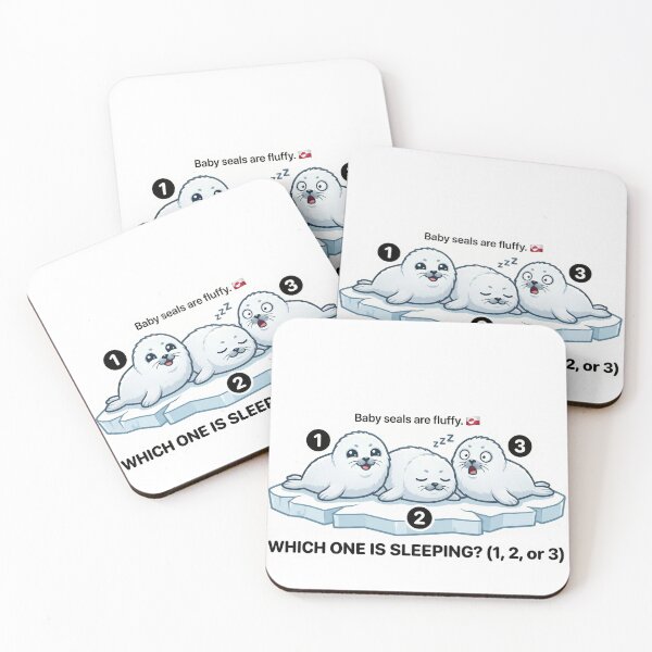 Item preview, Baby Seal Pups – Which One Is Sleeping? Arctic Kids Magnet designed and sold by MiracleDroplet.