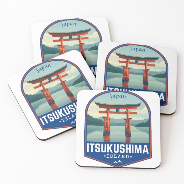 Item preview, Itsukushima Island (Miyajima) in Japan, Retro Travel Art Emblem designed and sold by MaateoDesign.