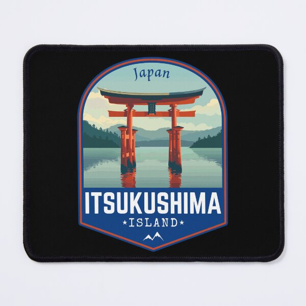 Item preview, Itsukushima Island (Miyajima) in Japan, Retro Travel Art Emblem designed and sold by MaateoDesign.