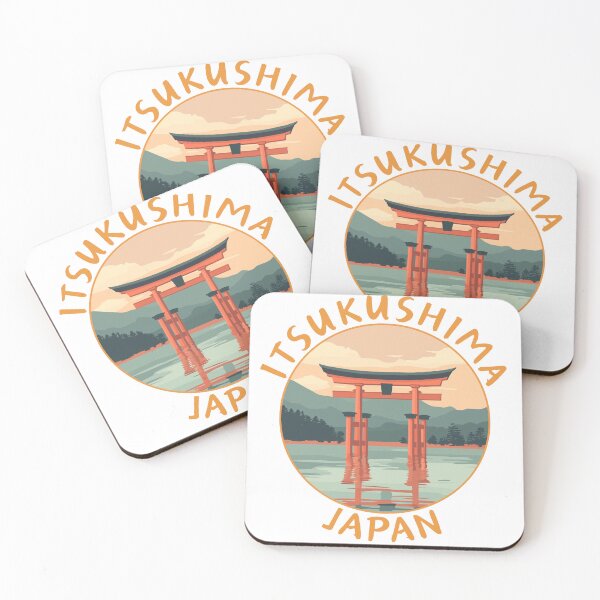Item preview, Itsukushima Island (Miyajima) in Japan, Retro Travel Art Circle Emblem designed and sold by MaateoDesign.