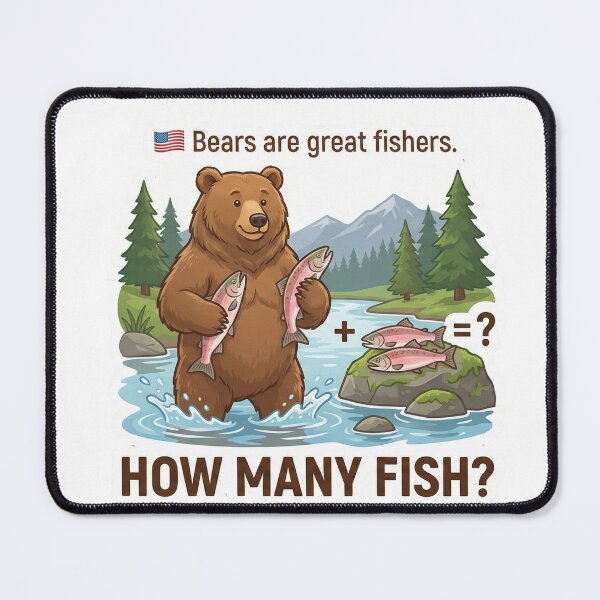 Item preview, Brown Bear Fishing – How Many Fish? Arctic Math Kids Magne designed and sold by MiracleDroplet.