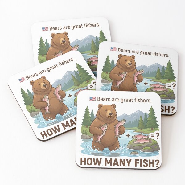 Item preview, Brown Bear Fishing – How Many Fish? Arctic Math Kids Magne designed and sold by MiracleDroplet.