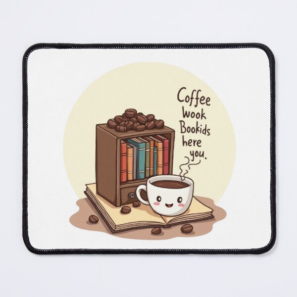 Item preview, Love for Coffee and Books – Cozy Arabic Cartoon Design designed and sold by Artaprintly.