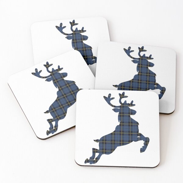 Item preview, Scottish Tartan Leaping Reindeer Design - Blue Plaid Christmas Scotland Holiday Gift designed and sold by Loom on the Loch.