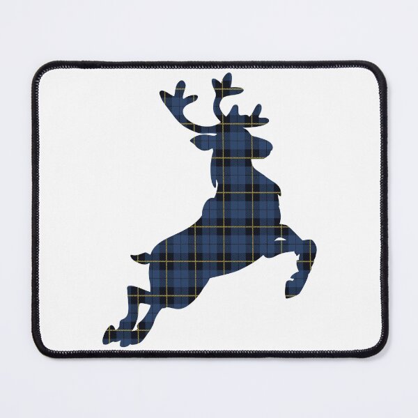 Item preview, Scottish Tartan Leaping Reindeer Design - Blue Plaid Christmas Scotland Holiday Gift designed and sold by Loom on the Loch.