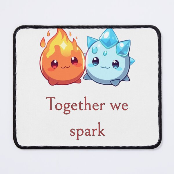 Item preview, Together We Spark – Fire & Ice Chibi Duo designed and sold by Monzora.