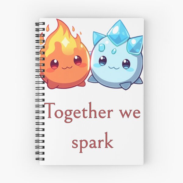 Item preview, Together We Spark – Fire & Ice Chibi Duo designed and sold by Monzora.