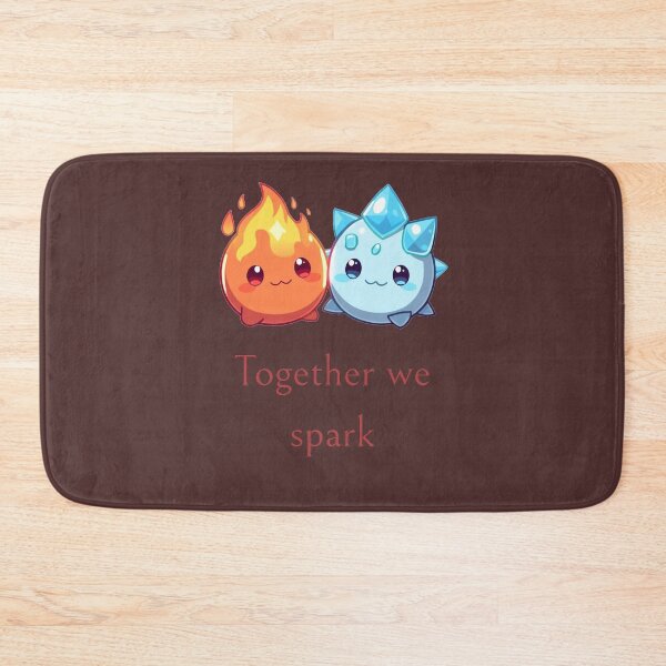 Item preview, Together We Spark – Fire & Ice Chibi Duo designed and sold by Monzora.
