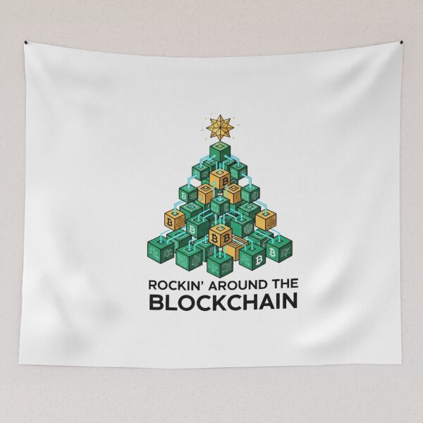 Item preview, Rockin' Around the Blockchain Sweatshirt Pattern - Blockchain Apparel | Crypto Couture designed and sold by KINGWANI.