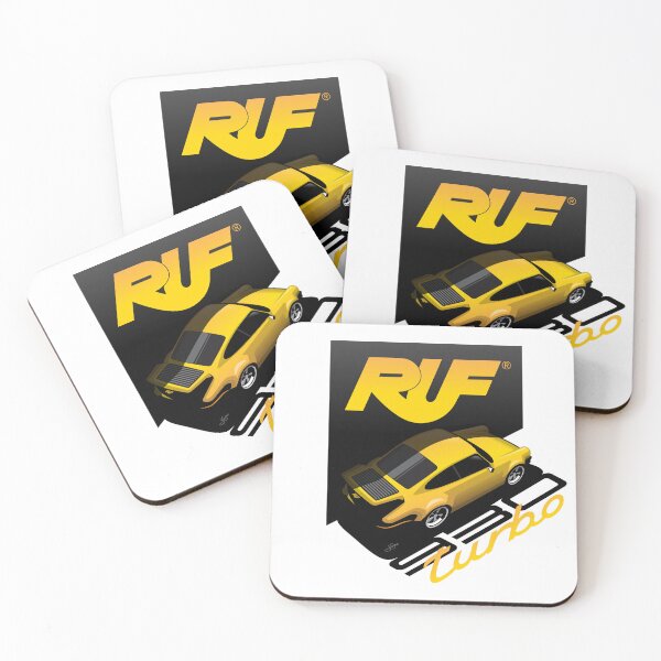 Item preview, Ilustración del Porsche 930 turbo amarillo de RUF designed and sold by blackdogshop.