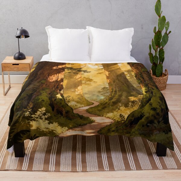 Item preview, Golden Forest Path I Sequoia Trees designed and sold by Glimmersmith.