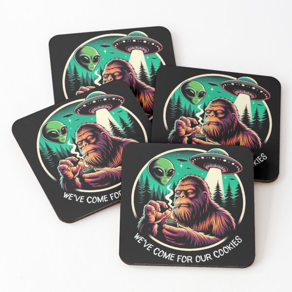 Item preview, ALIEN & BIGFOOT "We've Come For Our Cookies" CANNABIS MARIJUANA WEED  Design  designed and sold by CannaCreative.