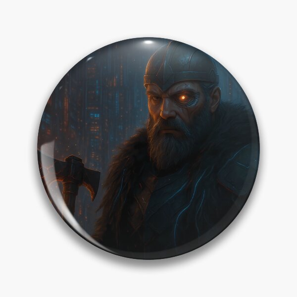 Item preview, Cyberpunk Jarl – Neon Warlord designed and sold by NorseDrip.
