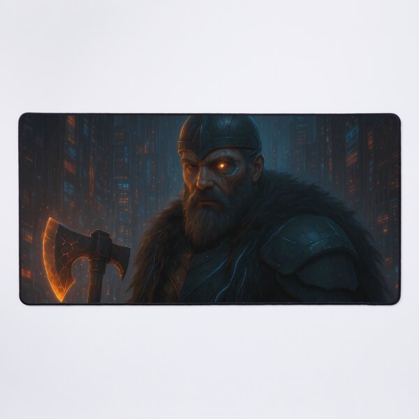 Item preview, Cyberpunk Jarl – Neon Warlord designed and sold by NorseDrip.