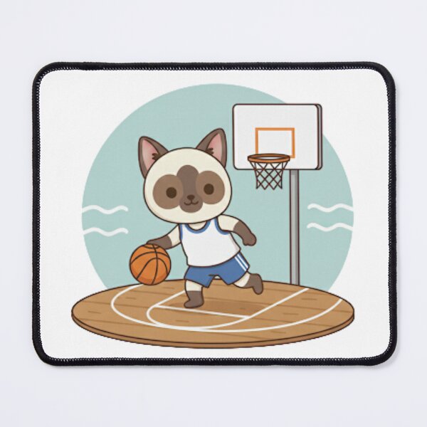 Item preview, Basketball Siamese Cat Dribbling | Cute Hoops Kitty Illustration designed and sold by CutePetss.