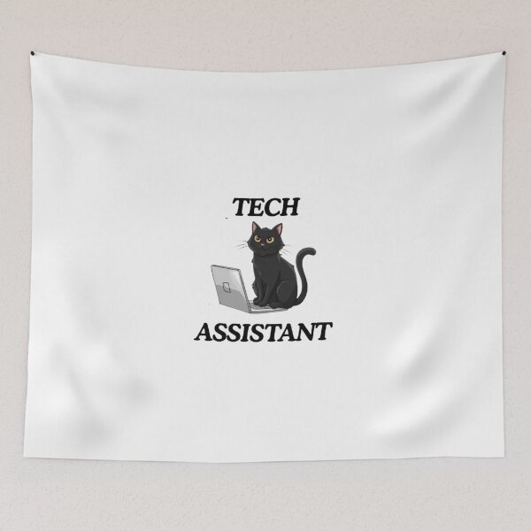 Item preview, cat tech assistant designed and sold by Digital Art and Funny Pets.
