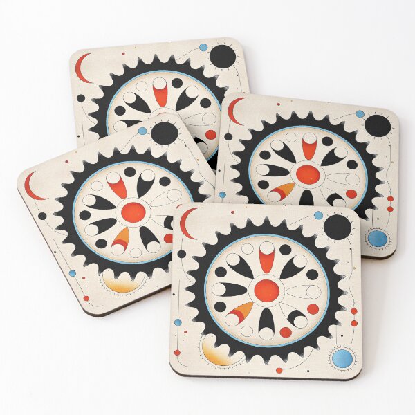 Item preview, Abstract Colorful bicycle sprocket II, art.  designed and sold by Pedal Canvas.