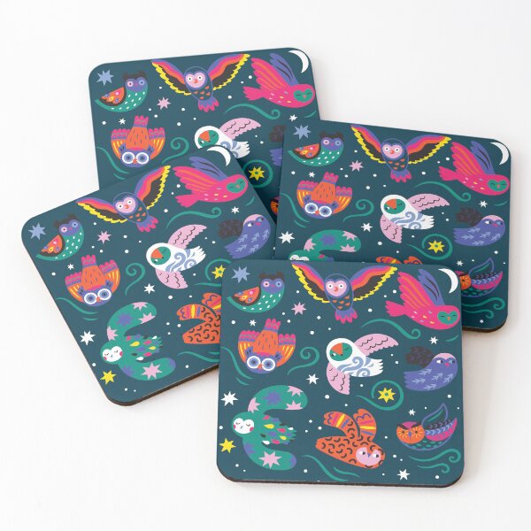 Item preview, Aurora Owls on dark green designed and sold by PenguinHouse.