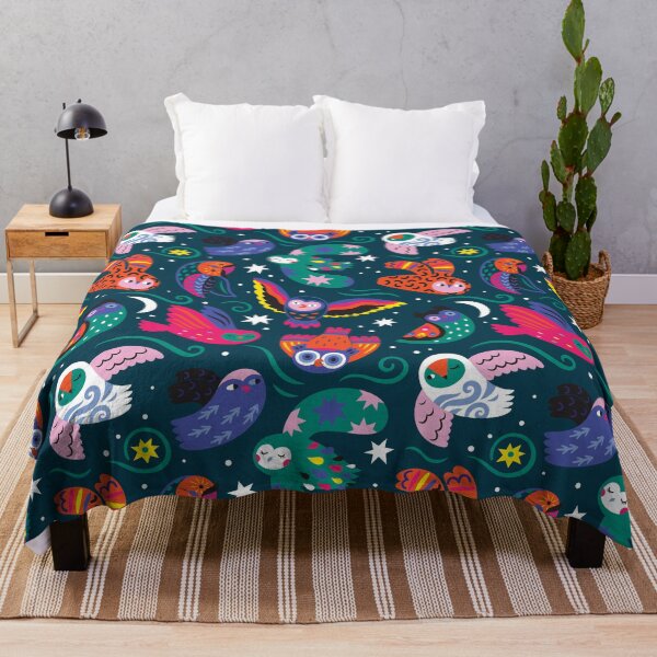 Item preview, Aurora Owls on dark green designed and sold by PenguinHouse.