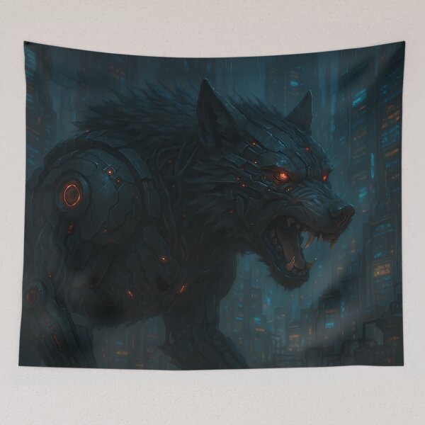 Item preview, Fenrir Cyber Wolf designed and sold by NorseDrip.