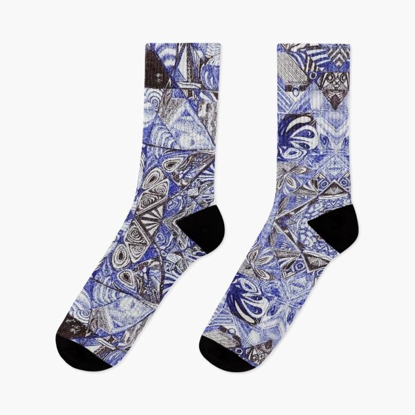 Item preview, Blue Tribal Pen and Ink Pattern designed and sold by Taleyedoscopic.