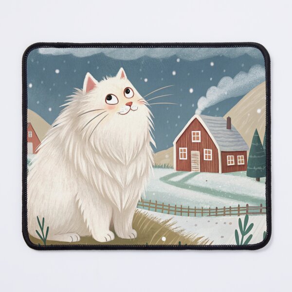 Item preview, Jólakötturinn (Yule Cat) – Cute and fluffy, happy | Icelandic Christmas Folklore Digital Painting designed and sold by AIfolklore.