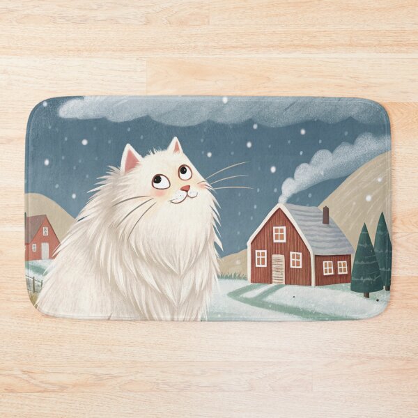 Item preview, Jólakötturinn (Yule Cat) – Cute and fluffy, happy | Icelandic Christmas Folklore Digital Painting designed and sold by AIfolklore.
