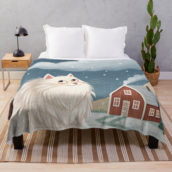 Item preview, Jólakötturinn (Yule Cat) – Cute and fluffy, happy | Icelandic Christmas Folklore Digital Painting designed and sold by AIfolklore.