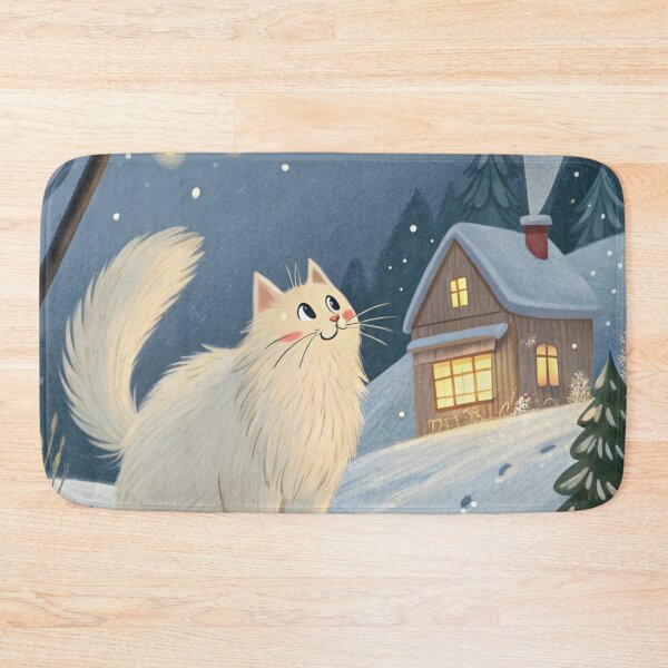 Item preview, Jólakötturinn (Yule Cat) – Cute and fluffy, happy | Icelandic Christmas Folklore Digital Painting designed and sold by AIfolklore.