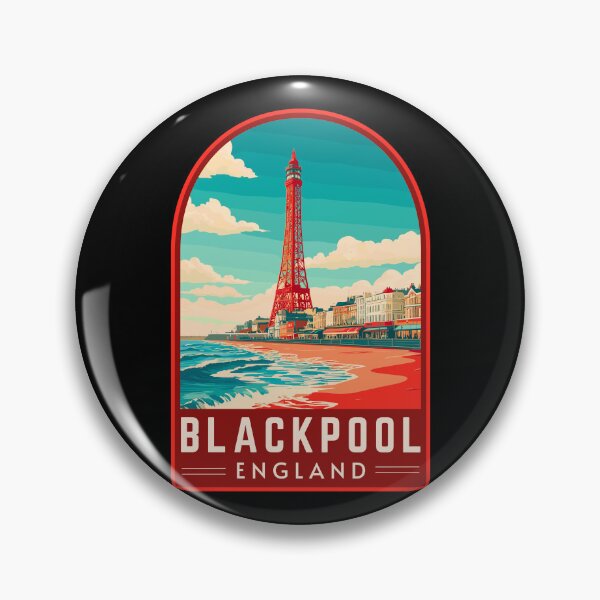 Item preview, Blackpool in Lancashire, England Retro Travel Art Emblem designed and sold by MaateoDesign.