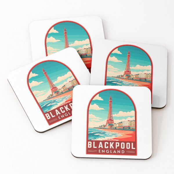 Item preview, Blackpool in Lancashire, England Retro Travel Art Emblem designed and sold by MaateoDesign.
