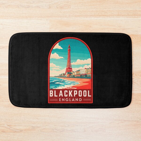 Item preview, Blackpool in Lancashire, England Retro Travel Art Emblem designed and sold by MaateoDesign.