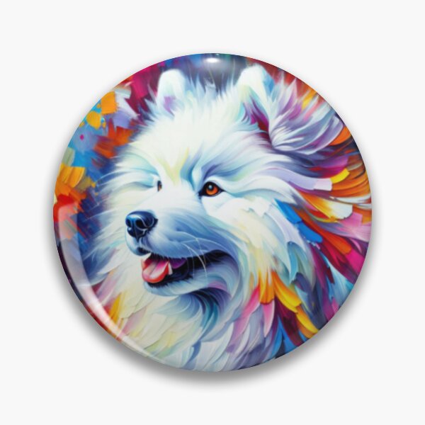 Artikelvorschau, Samojede Hund Portrait Acryl Kunstdruck Haustier Portrait Geschenk für Sammie Liebhaber entworfen und verkauft von Puppy Puzzles Plus.