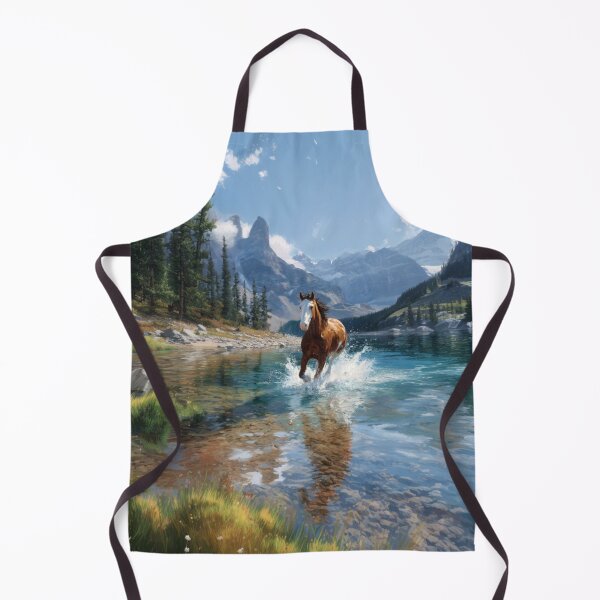 Item preview, A Quarter Horse galloping along the edge of a clear mountain lake Horses in Motion designed and sold by CDC40.