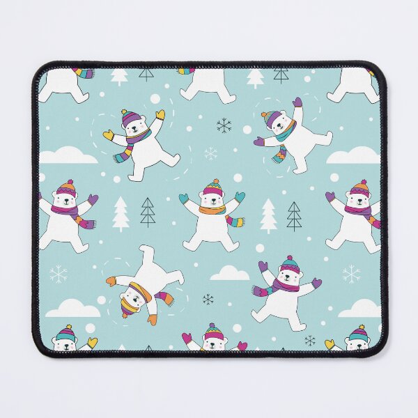 Item preview, Cute Polar Bears Making Snow Angels Winter Pattern designed and sold by Melissa Plugge-Dekker.