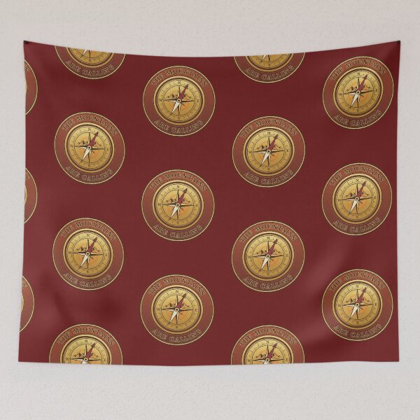 Item preview, The Mountains Are Calling And I Must Go Vintage Compass Badge designed and sold by Adventuremoreco2025.