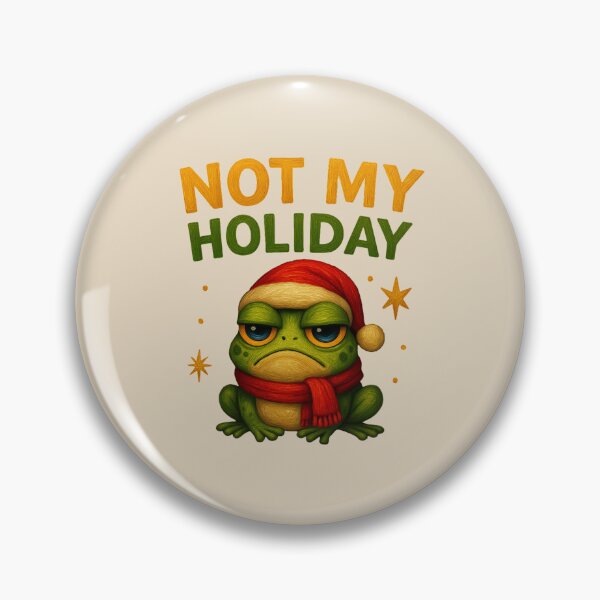 Item preview, Grumpy Frog Anti Christmas Holiday Art designed and sold by Liv Solara.