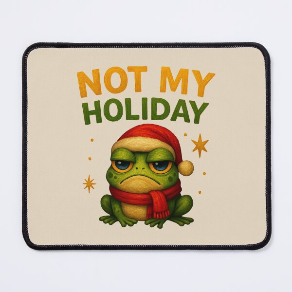 Item preview, Grumpy Frog Anti Christmas Holiday Art designed and sold by Liv Solara.