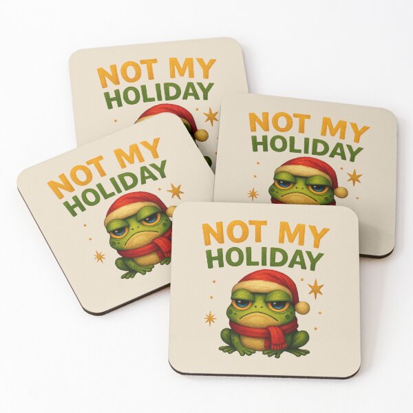 Item preview, Grumpy Frog Anti Christmas Holiday Art designed and sold by Liv Solara.