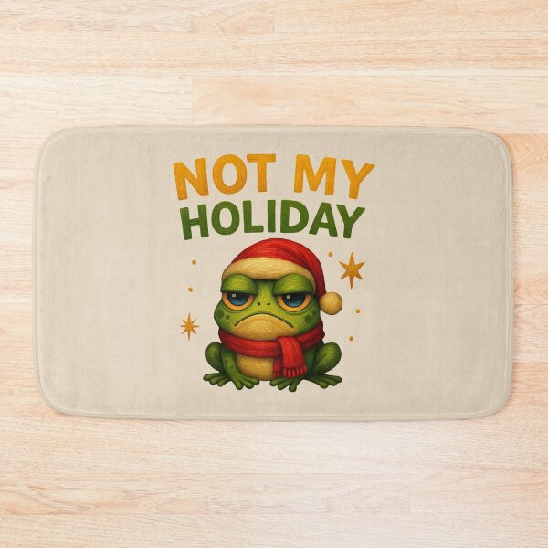 Item preview, Grumpy Frog Anti Christmas Holiday Art designed and sold by Liv Solara.