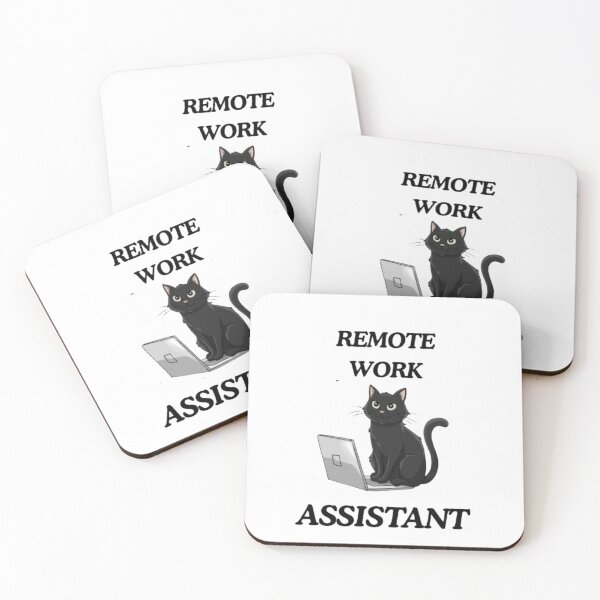 Item preview, cat remote work assistant designed and sold by Digital Art and Funny Pets.